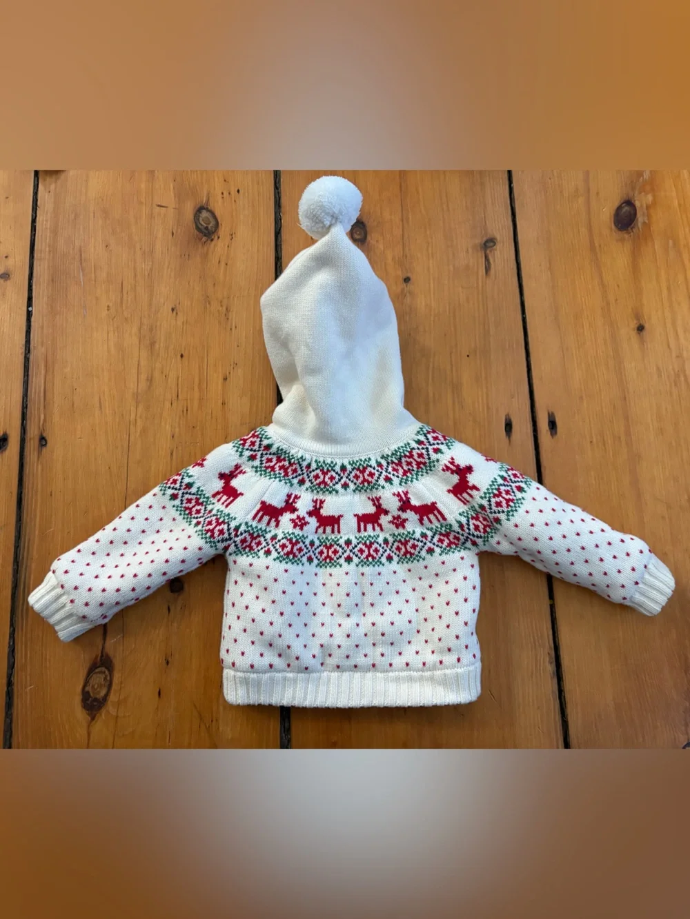 Hanna Andersson Gnome Hood Sweater Jacket Dear Deer, Size 6-12 Months Baby Kids